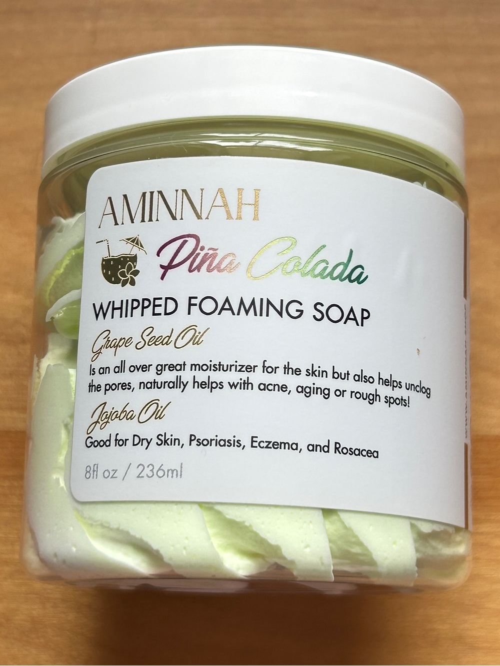 Pina Colada Whipped Foaming Soap - Aminnah 8 oz